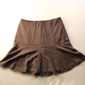 George Womens Size 18 Brown Flowy A-Line Skirt Stretch Office Casual Feminine
